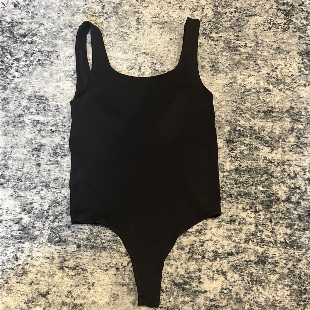 SKIMS Black Soft Smoothing Thong Bodysuit Onyx